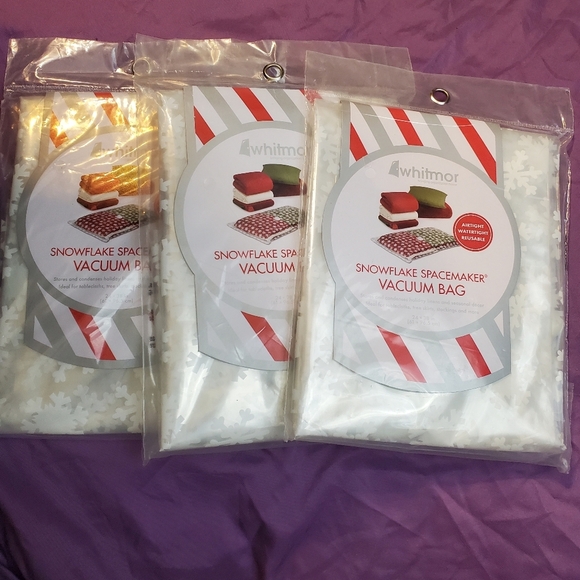 3 piece Whitmor snowflake spacesaver bags - Picture 1 of 4